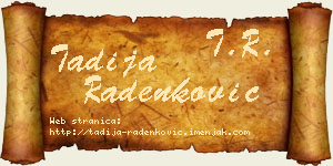 Tadija Radenković vizit kartica